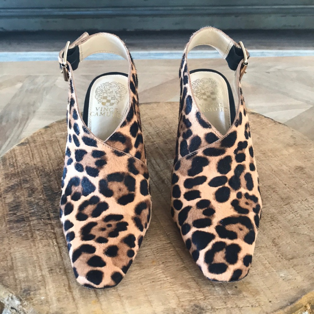 Vince Camuto leopard sling back heels/mule 7-7.5